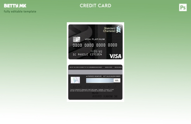 Модерен стил Танзанија Стандардна чартер банка виза платина шаблон кредитна карт